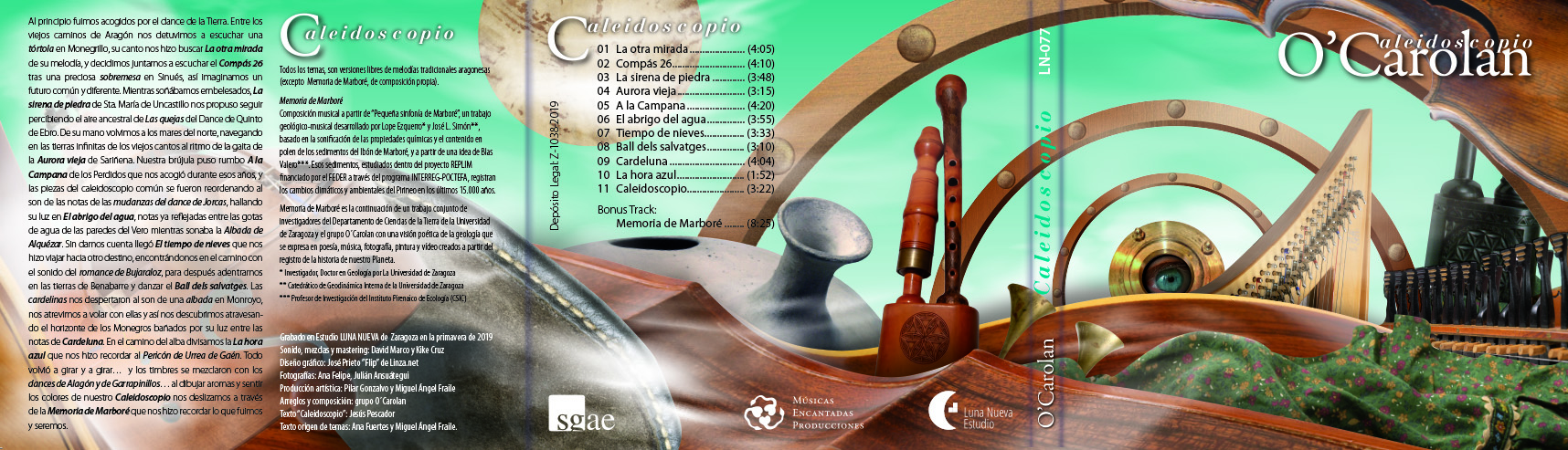 Diseño completo del disco "Caleidoscopio"